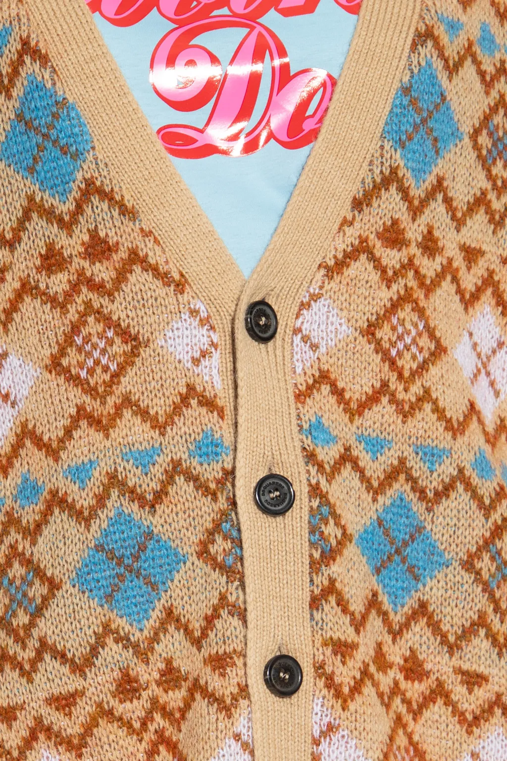 Dsquared2 Heart Vintage Shetland Knitted Cardigan
