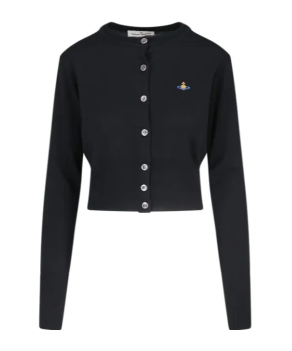 Vivienne Westwood Orb Embroidered Cropped Cardigan