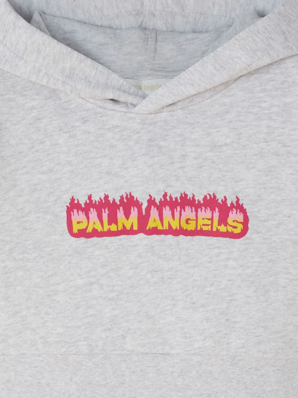 Palm Angels Kids Flames Logo-Printed Cropped Hoodie