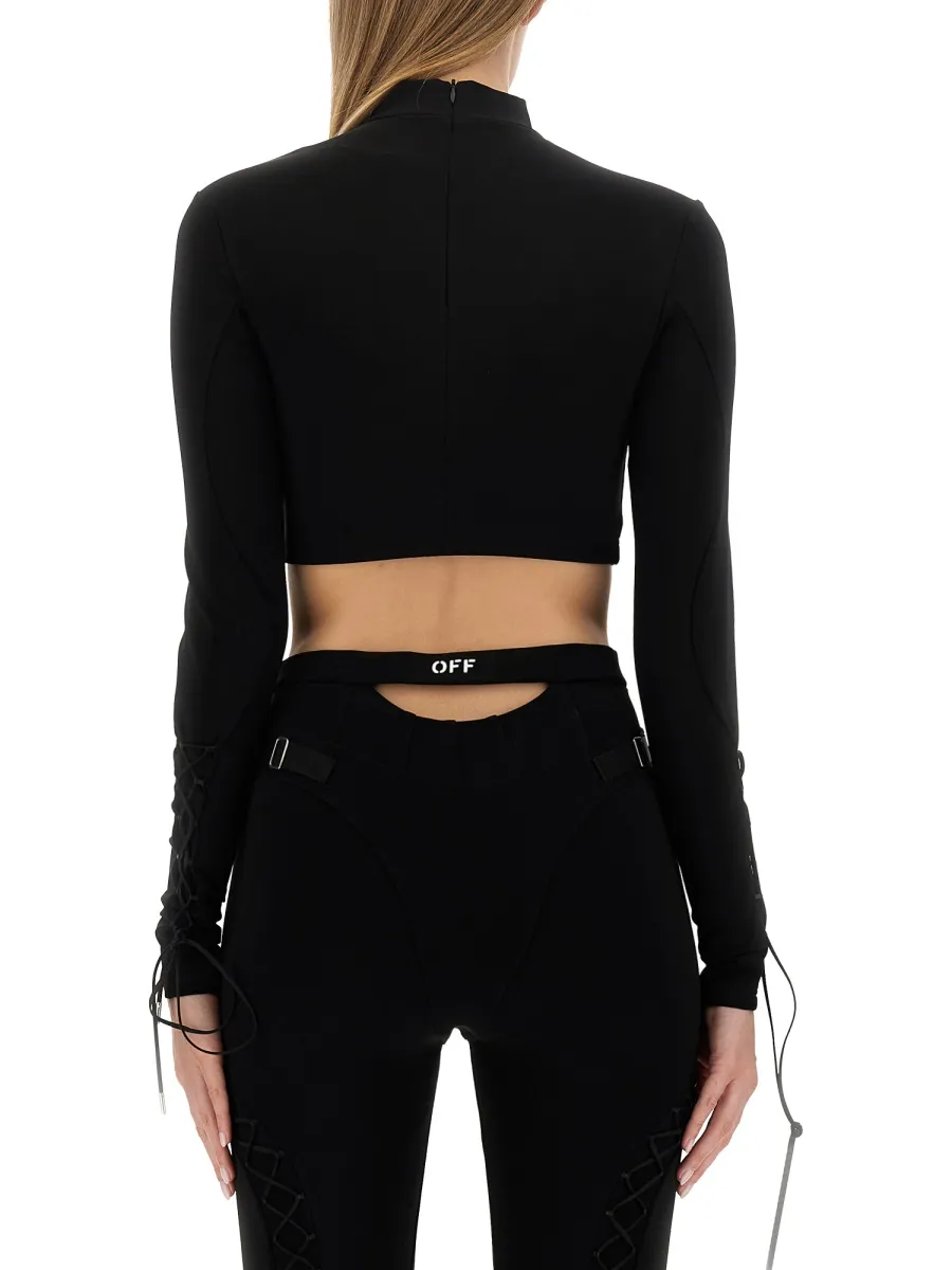 Off-White Logo Printed Long-Sleeve Top
