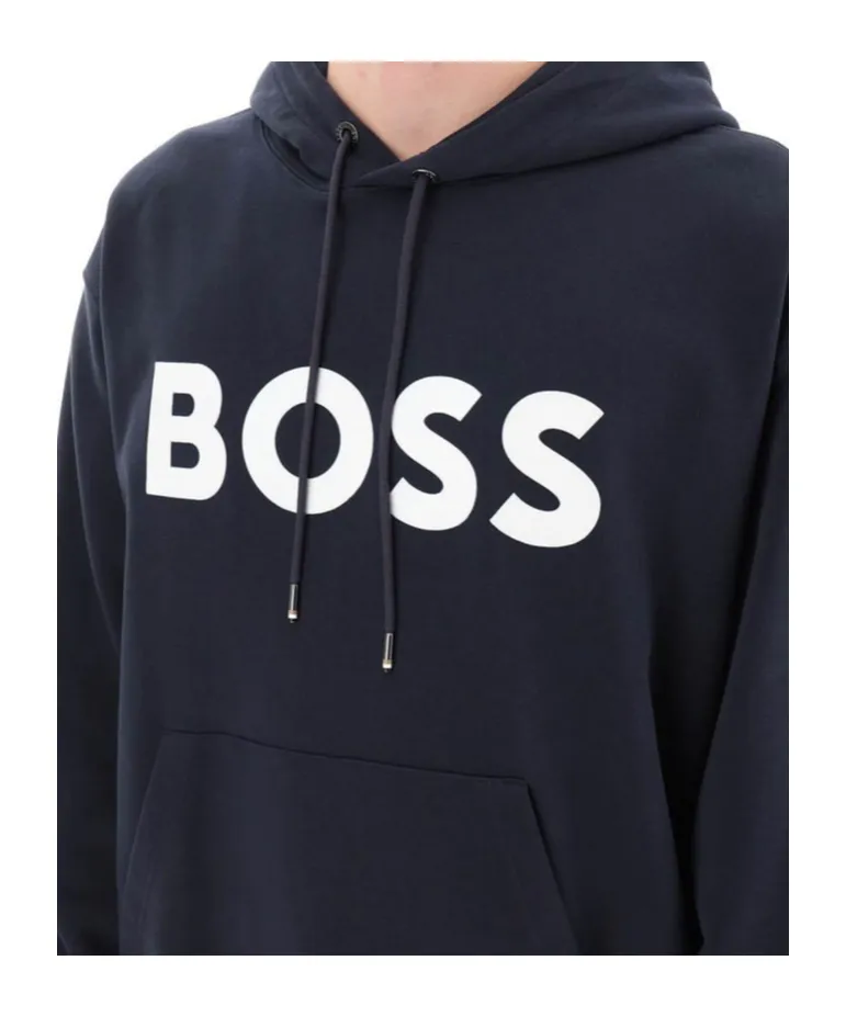 Boss Hugo Boss Logo Printed Drawstring Hoodie