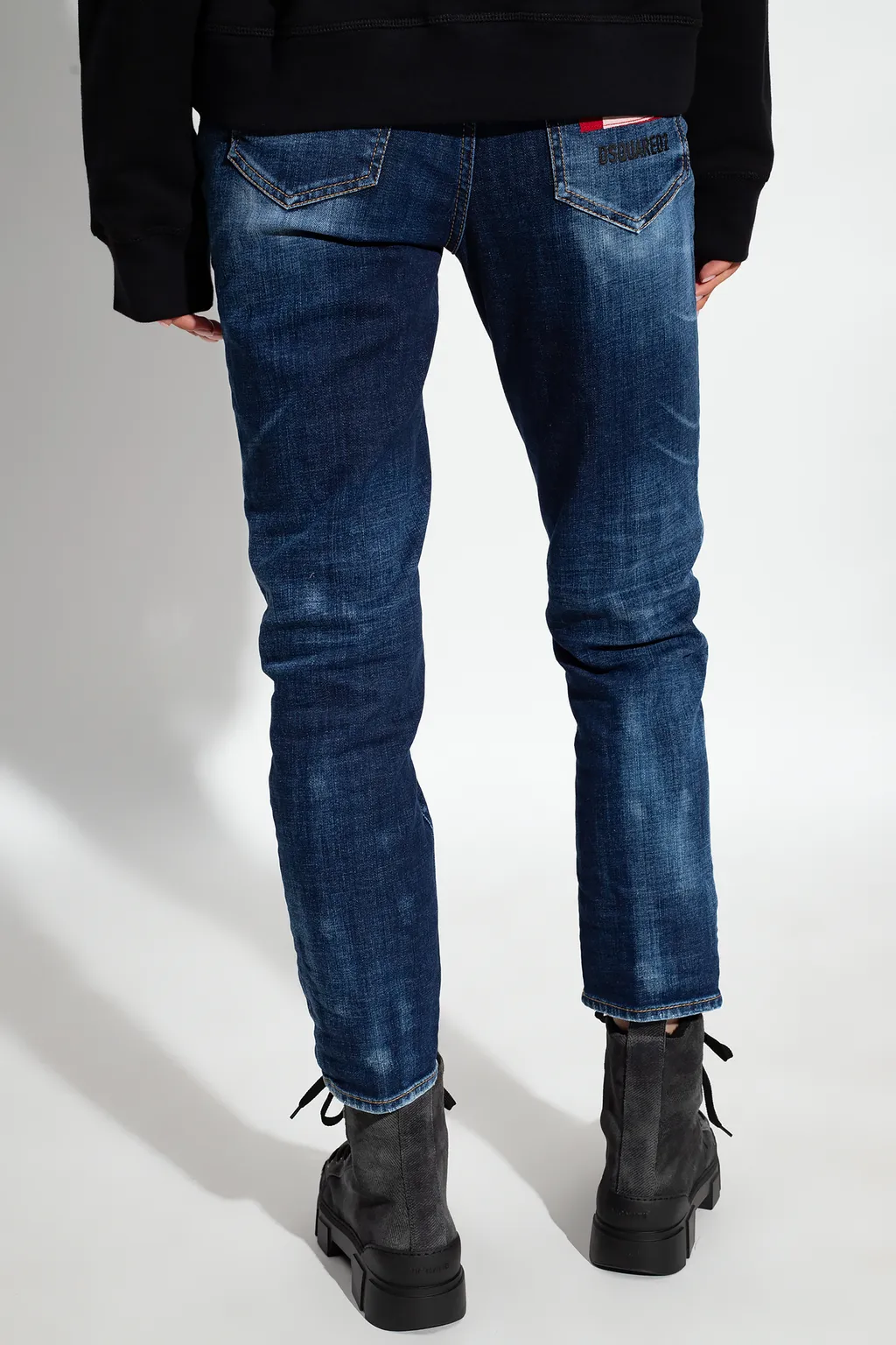 Dsquared2 Distressed High-Waist Cropped Jeans