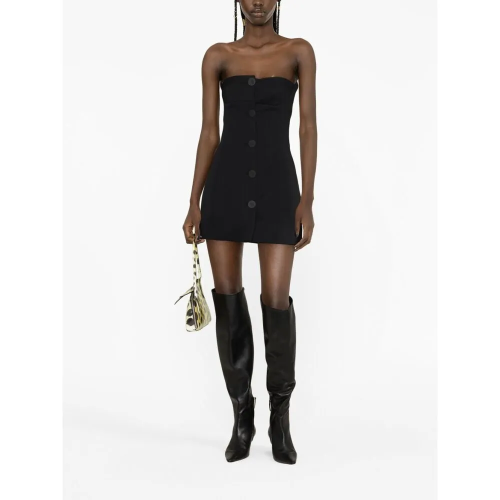 The Attico Asymmetric Strapless Mini Dress