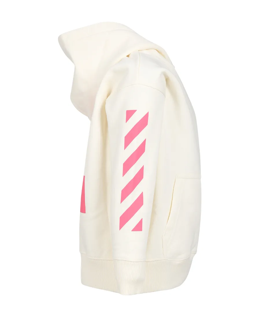 Off-White Kids Logo Printed Straight Hem Hoodie