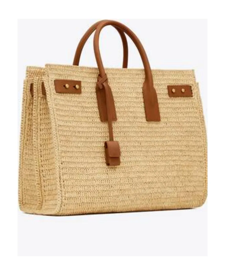 Sac De Jour Medium Supple In Raffia And Vegetable-Tanned Leather