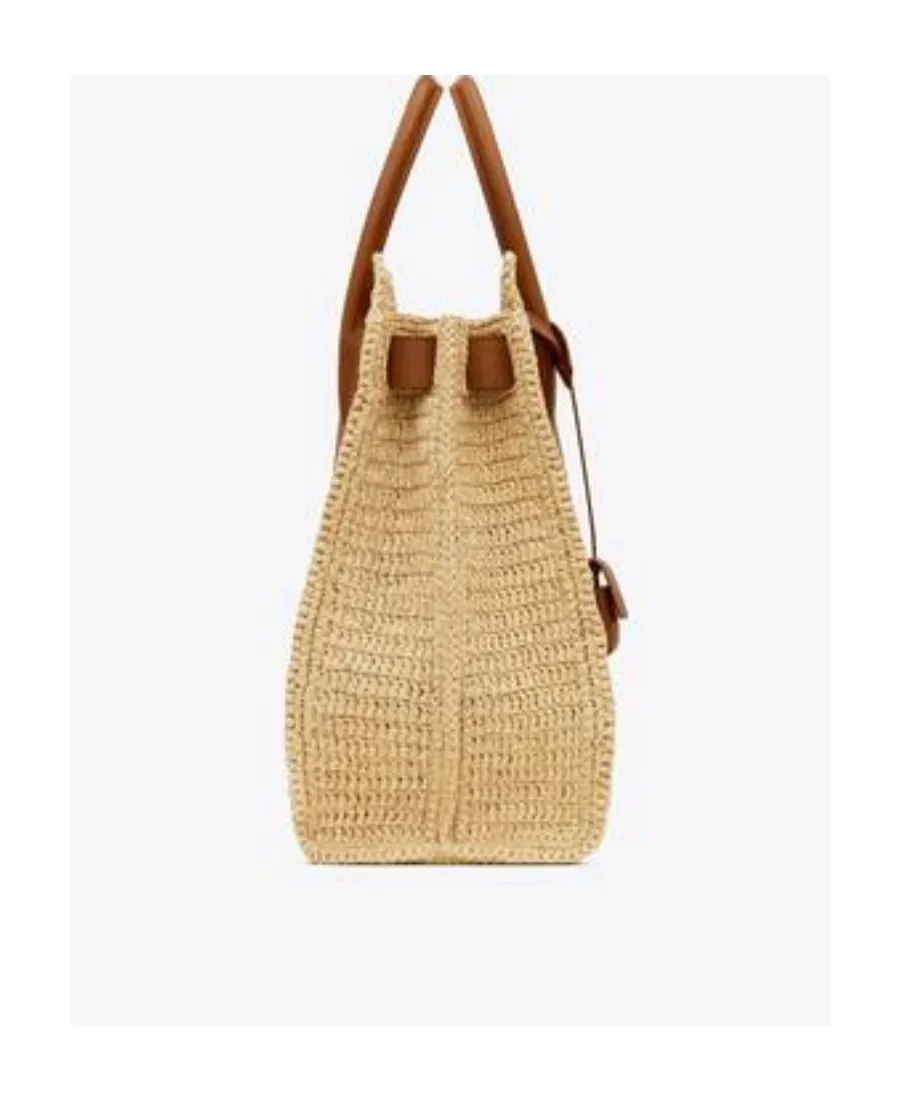 Sac De Jour Medium Supple In Raffia And Vegetable-Tanned Leather