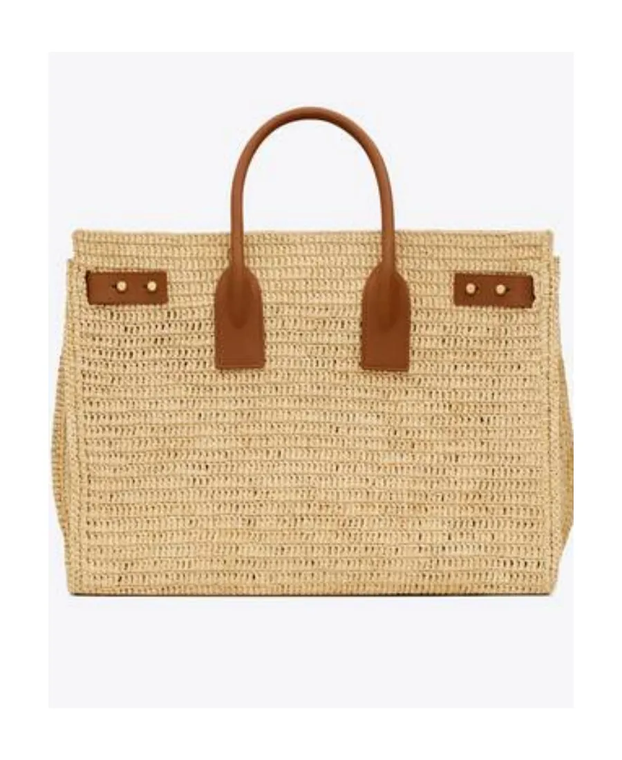 Sac De Jour Medium Supple In Raffia And Vegetable-Tanned Leather