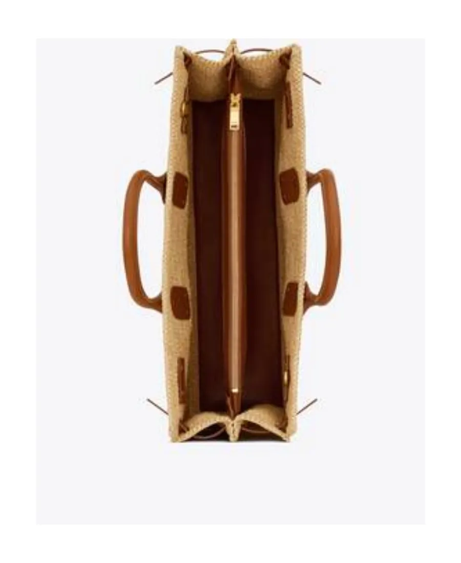 Sac De Jour Medium Supple In Raffia And Vegetable-Tanned Leather
