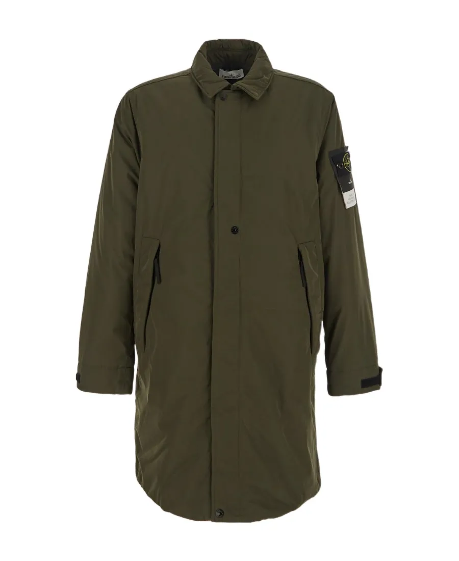 Stone Island Collared Button-Up Coat