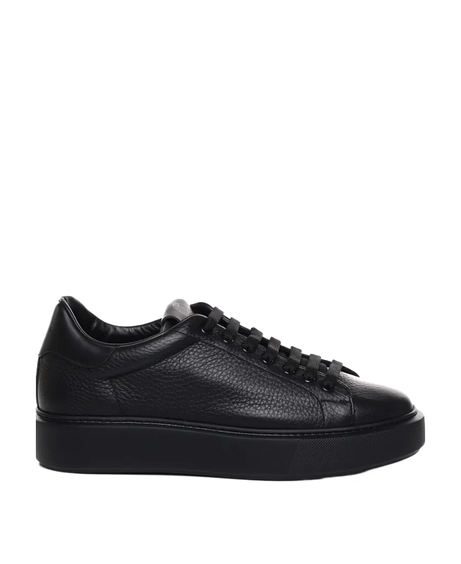 Pebbled Leather Low-Top Sneakers