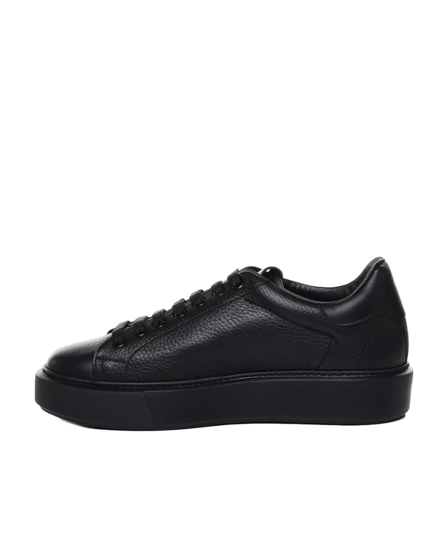 Pebbled Leather Low-Top Sneakers