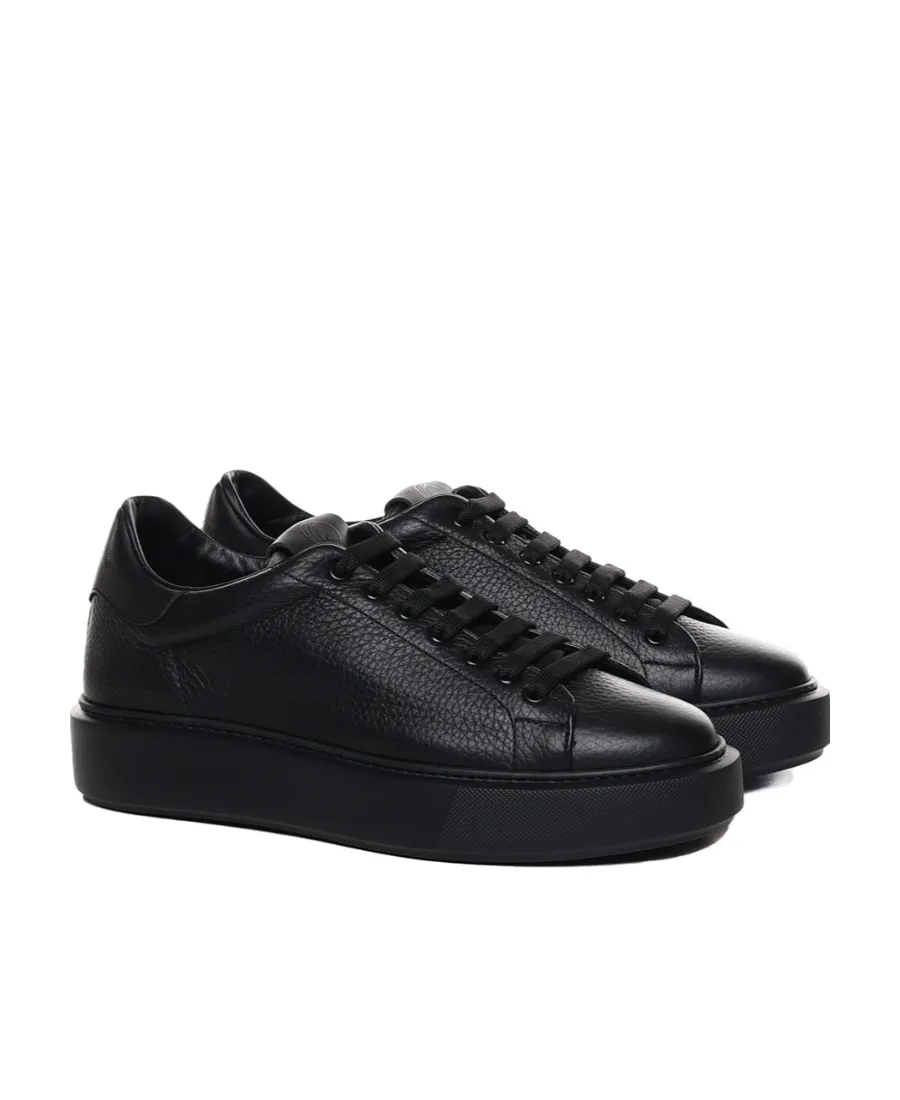 Pebbled Leather Low-Top Sneakers