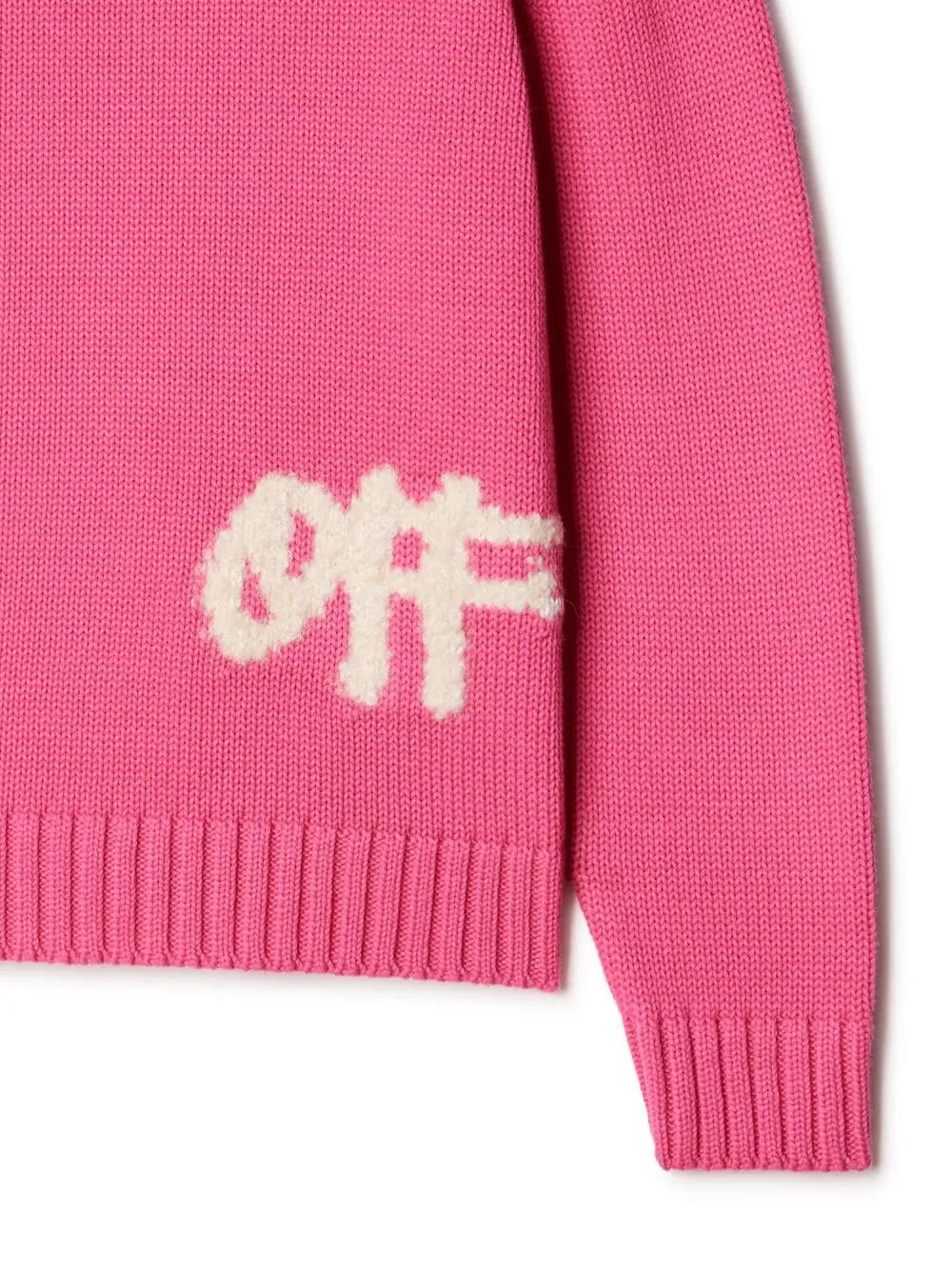 Off-White Kids Logo-Printed Crewneck Knitted Jumper