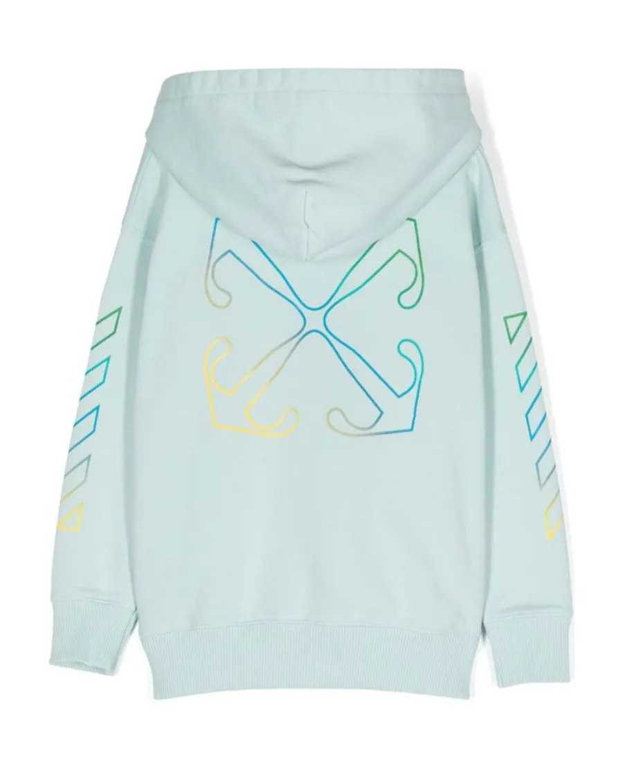 Diag-Stripe-Print Cotton Hoodie