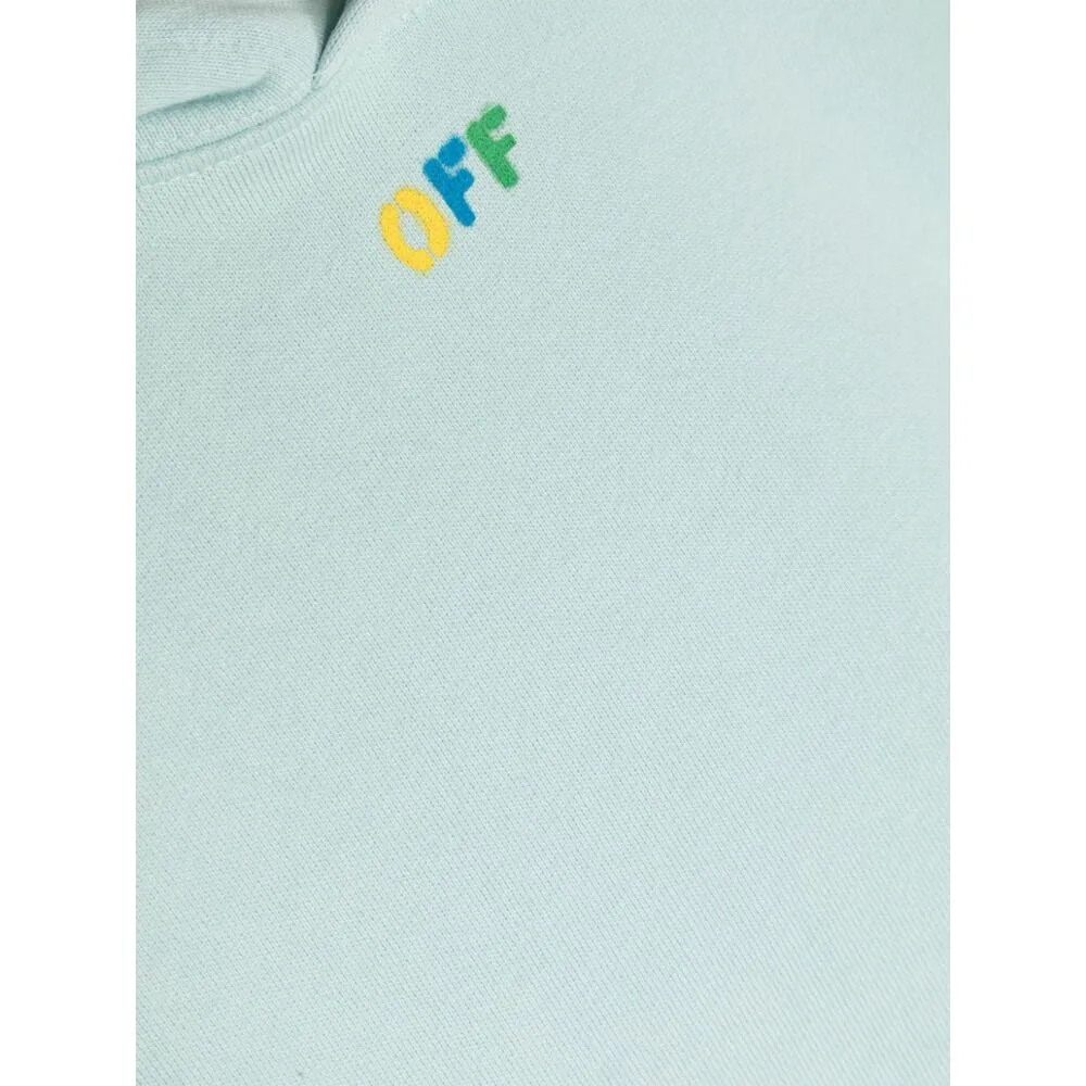 Diag-Stripe-Print Cotton Hoodie
