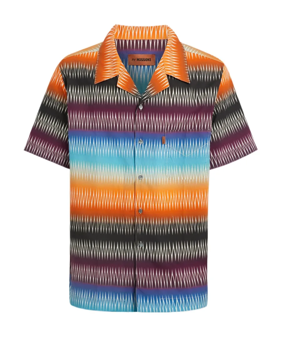 Gradient Chevron-Print Shirt