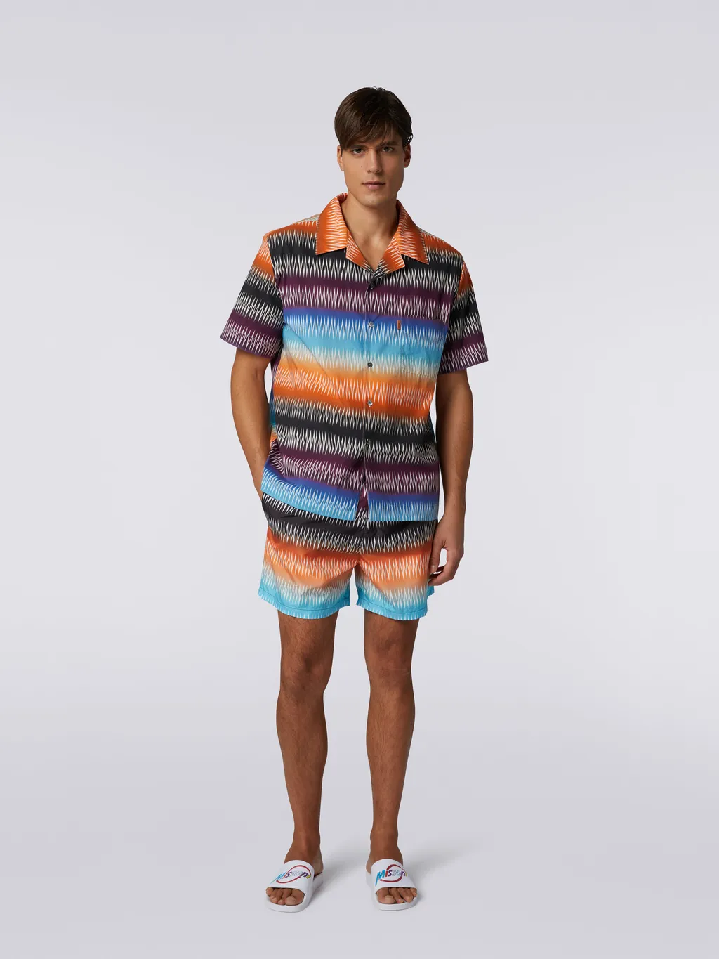Gradient Chevron-Print Shirt