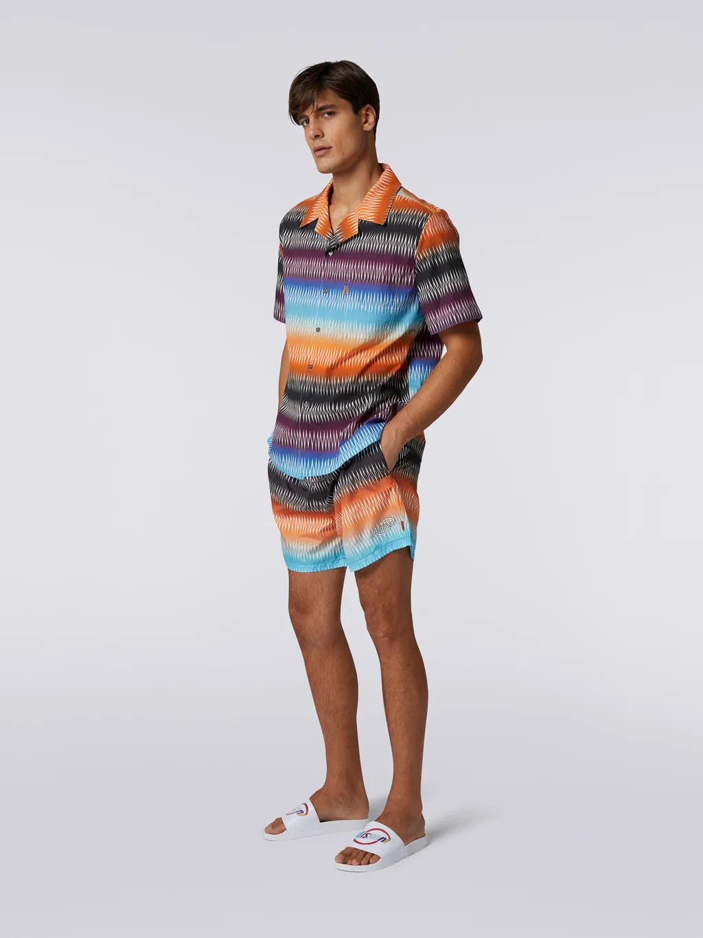 Gradient Chevron-Print Shirt