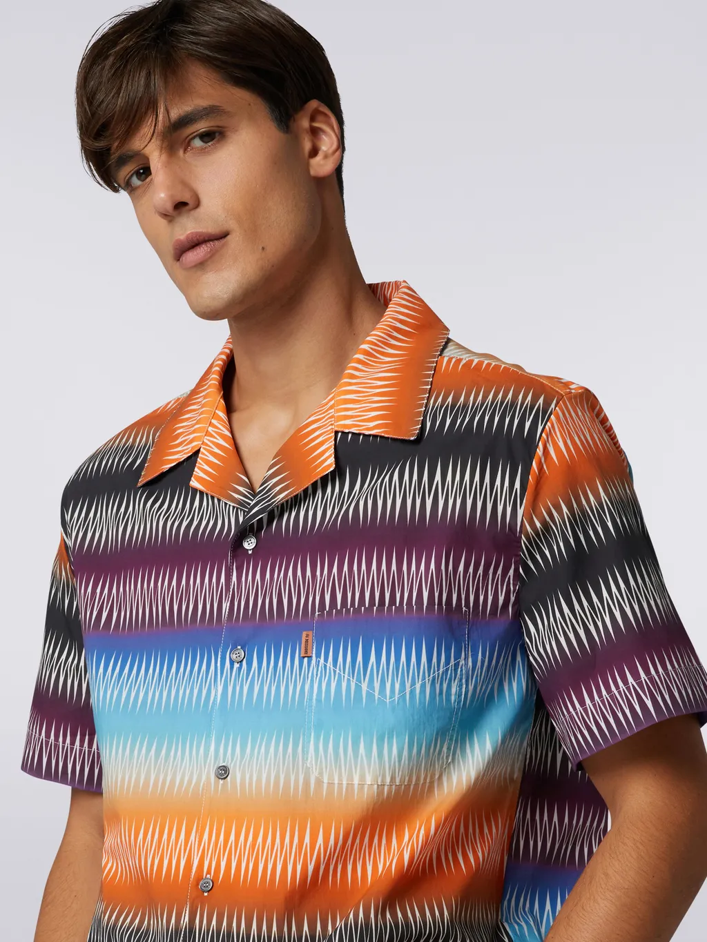 Gradient Chevron-Print Shirt