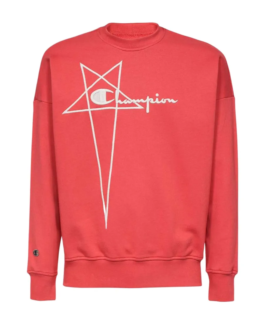 Rick Owens X Champion Logo Embroidered Crewneck Sweatshirt