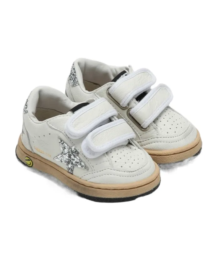 Golden Goose Kids Glitter-Detailed Round Toe Sneakers