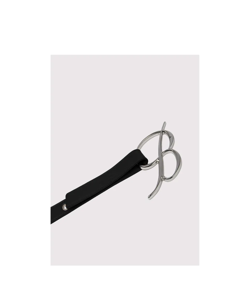 Logo-Buckle Leather Belt