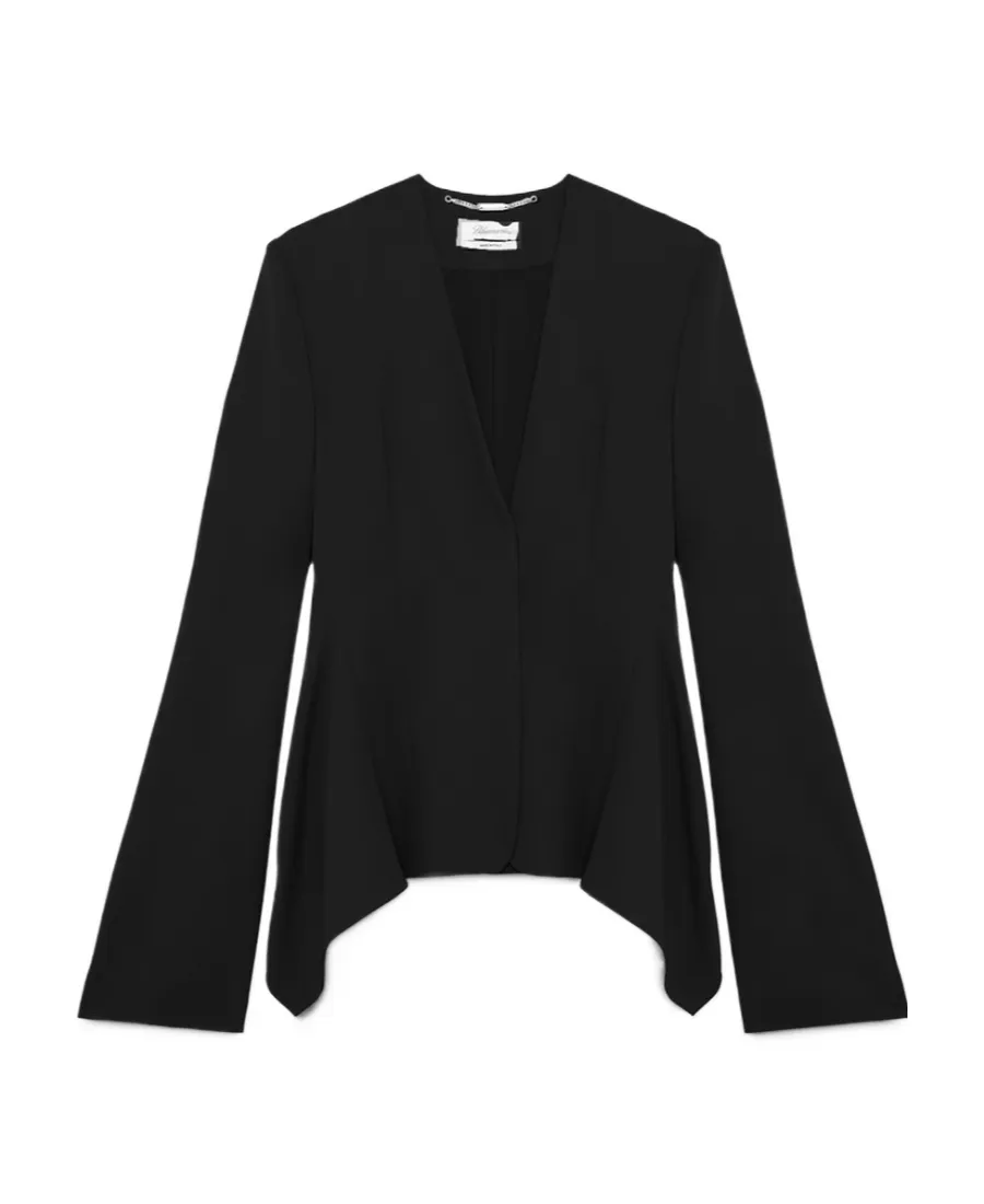 Draped Single-Breasted Blazer