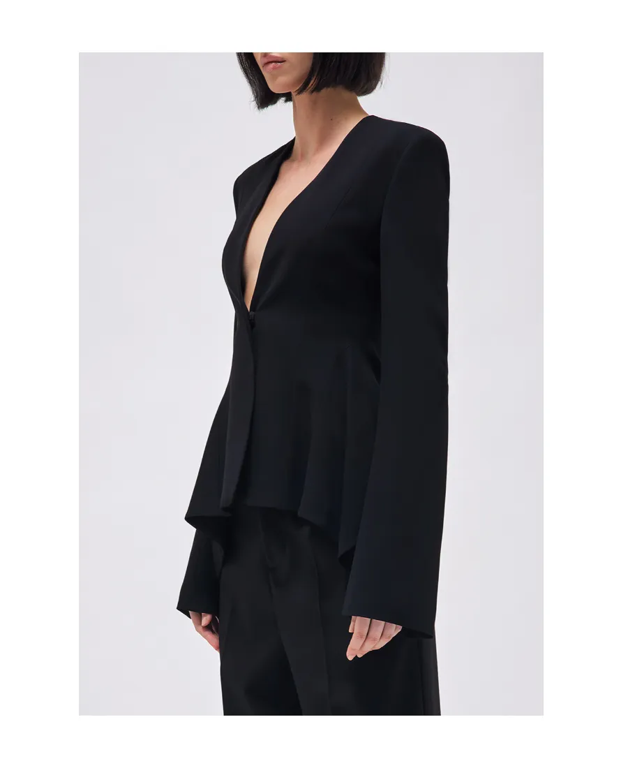 Draped Single-Breasted Blazer