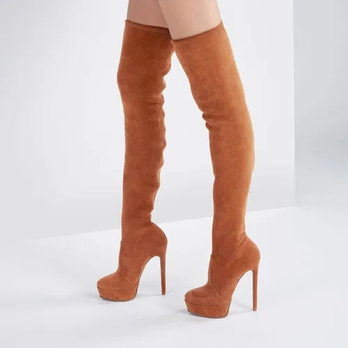 Flora 140Mm Above-Knee Platform Boots