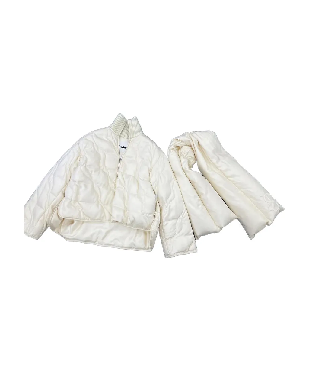 Scarf Quilted Down Jacket