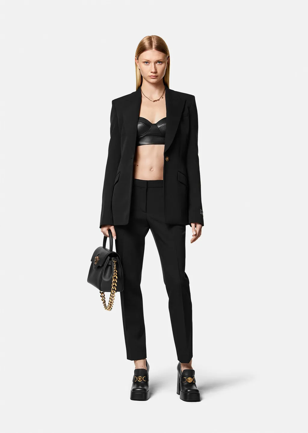 Medusa-Plaque Tailored Trousers
