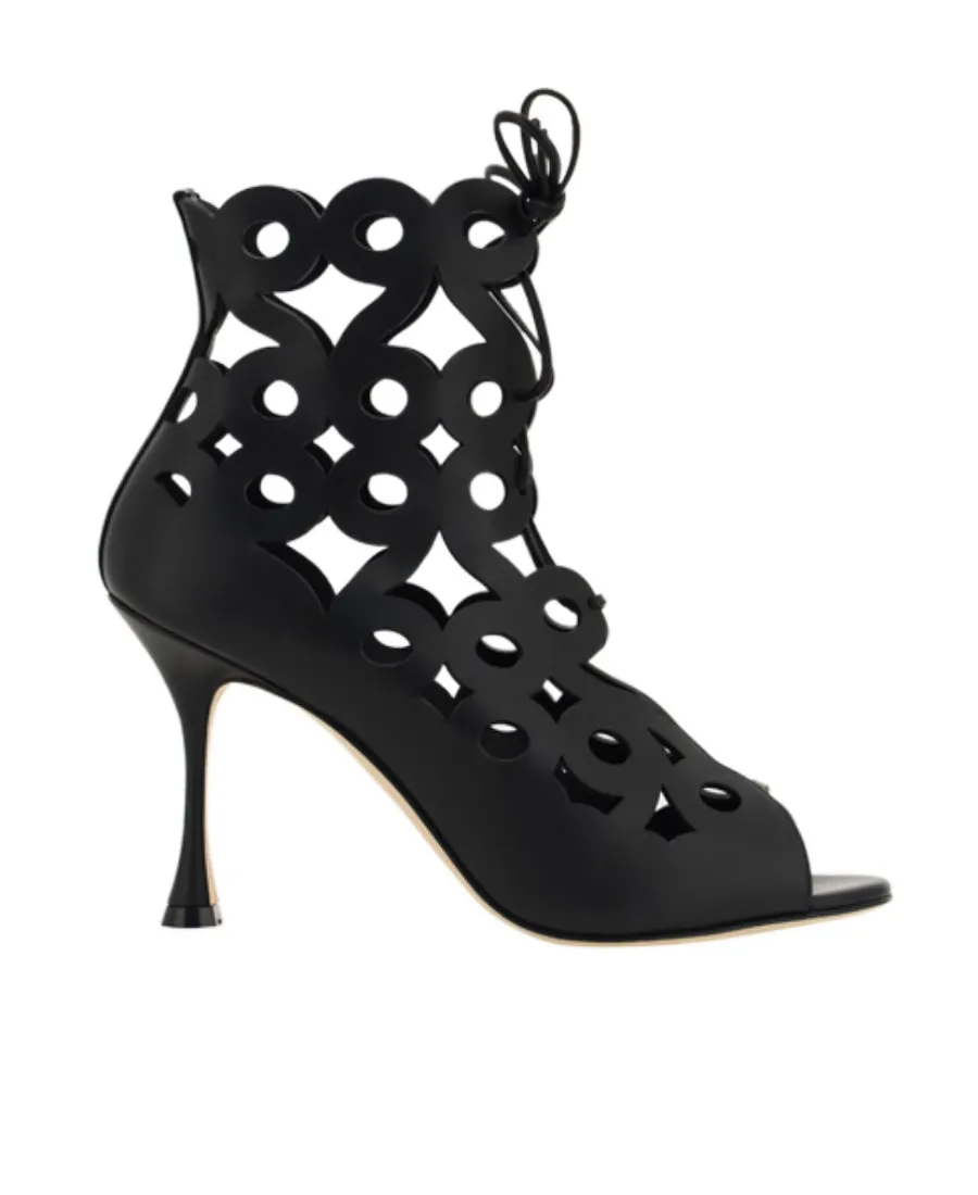 Manolo Blahnik Taralo Geometric Cut-Out Boots