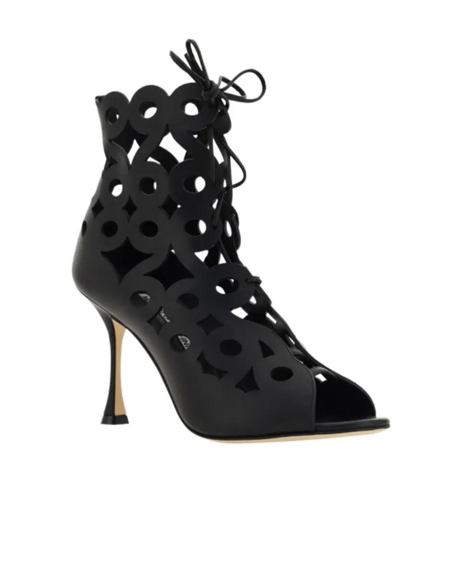 Manolo Blahnik Taralo Geometric Cut-Out Boots