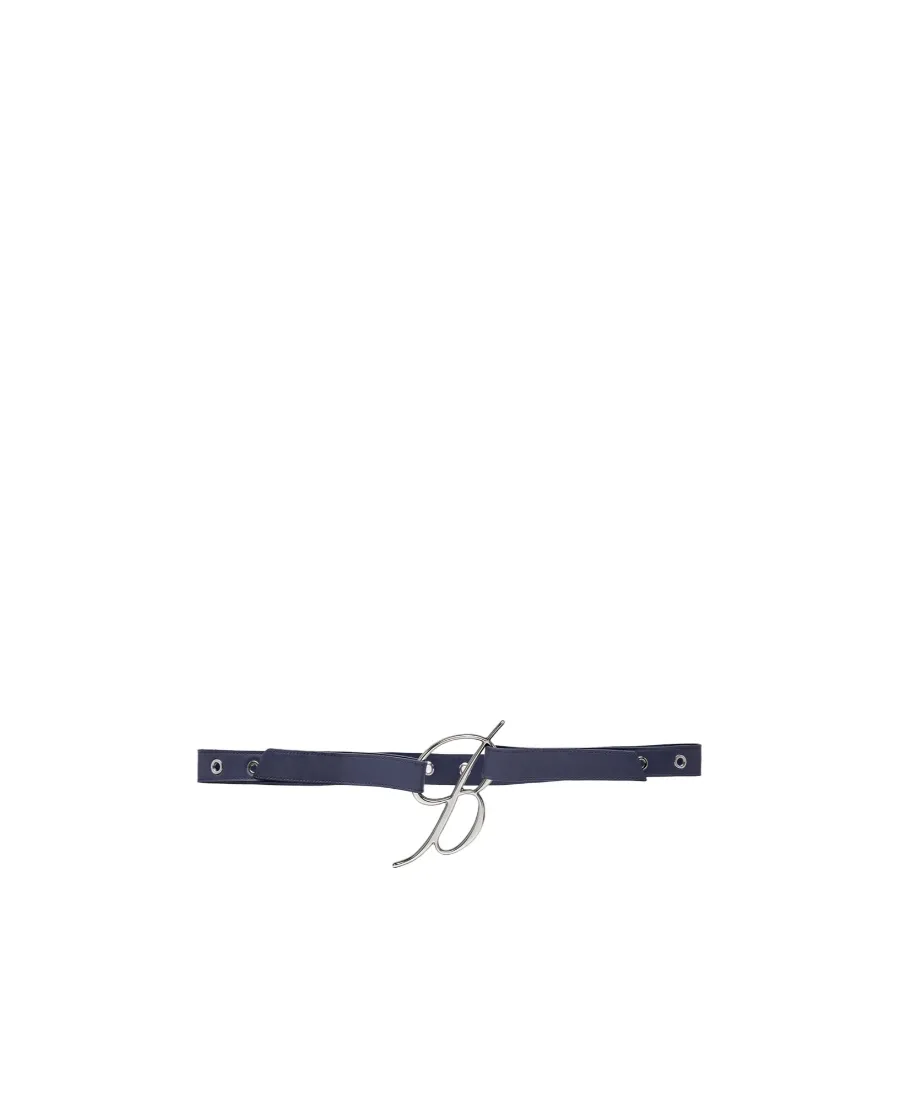 Logo-Buckle Leather Belt