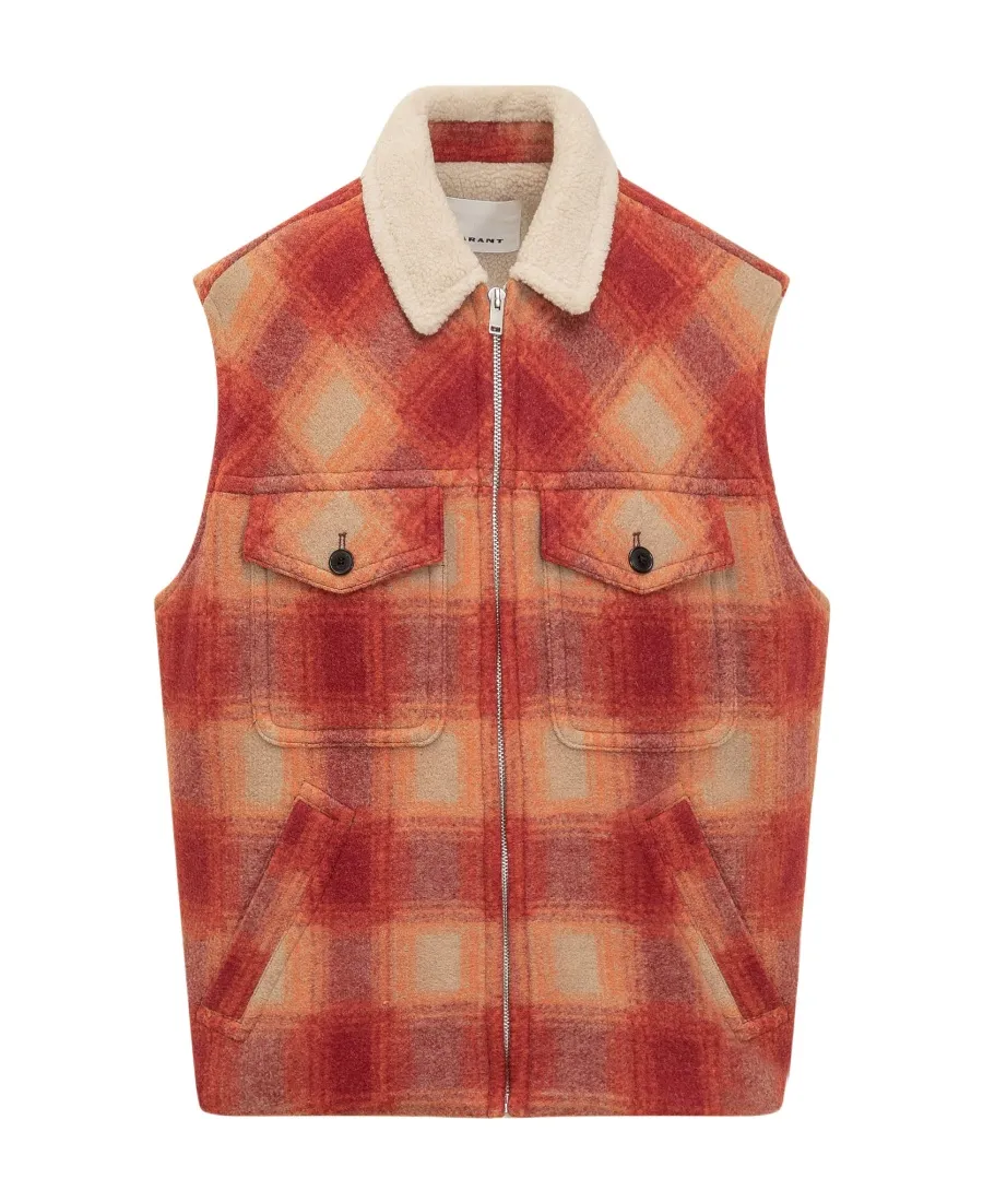 Isabel Marant Plaid Checked Zip-Up Gilet