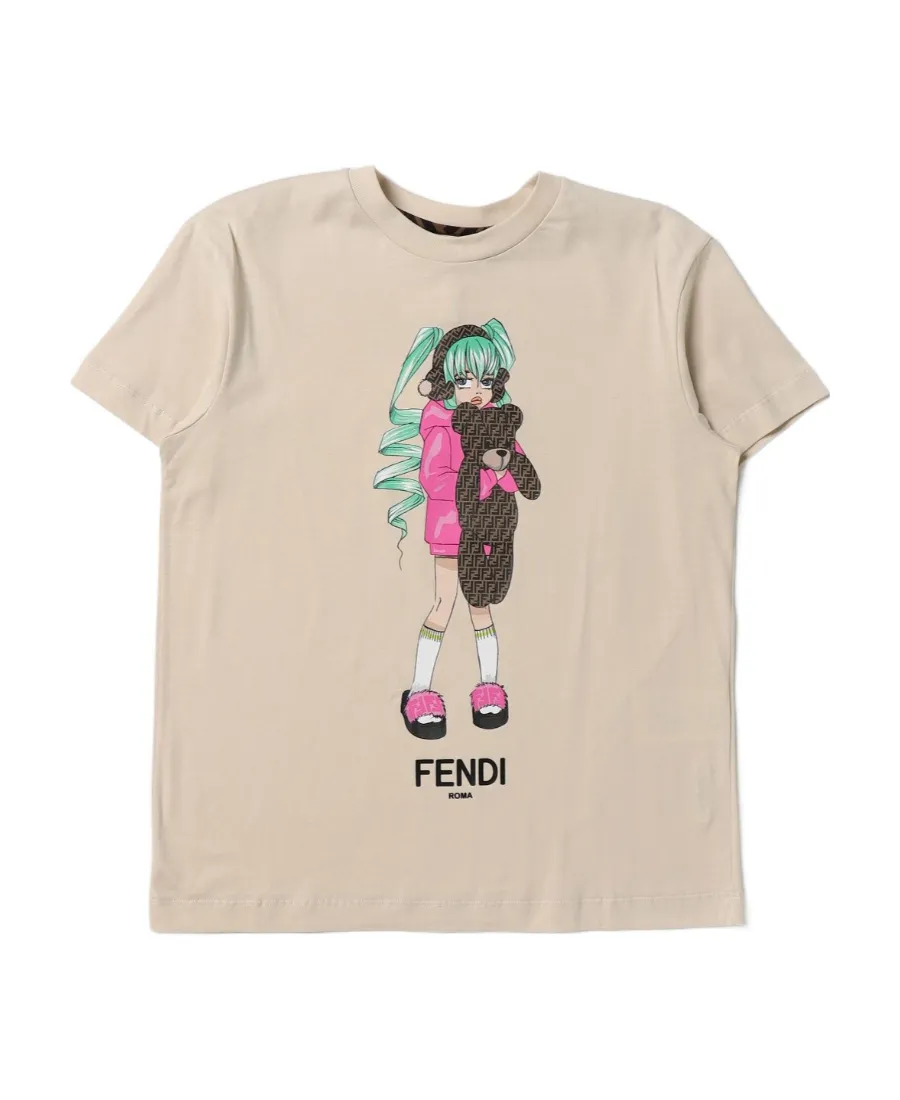 Fendi Kids Graphic Printed Crewneck T-Shirt