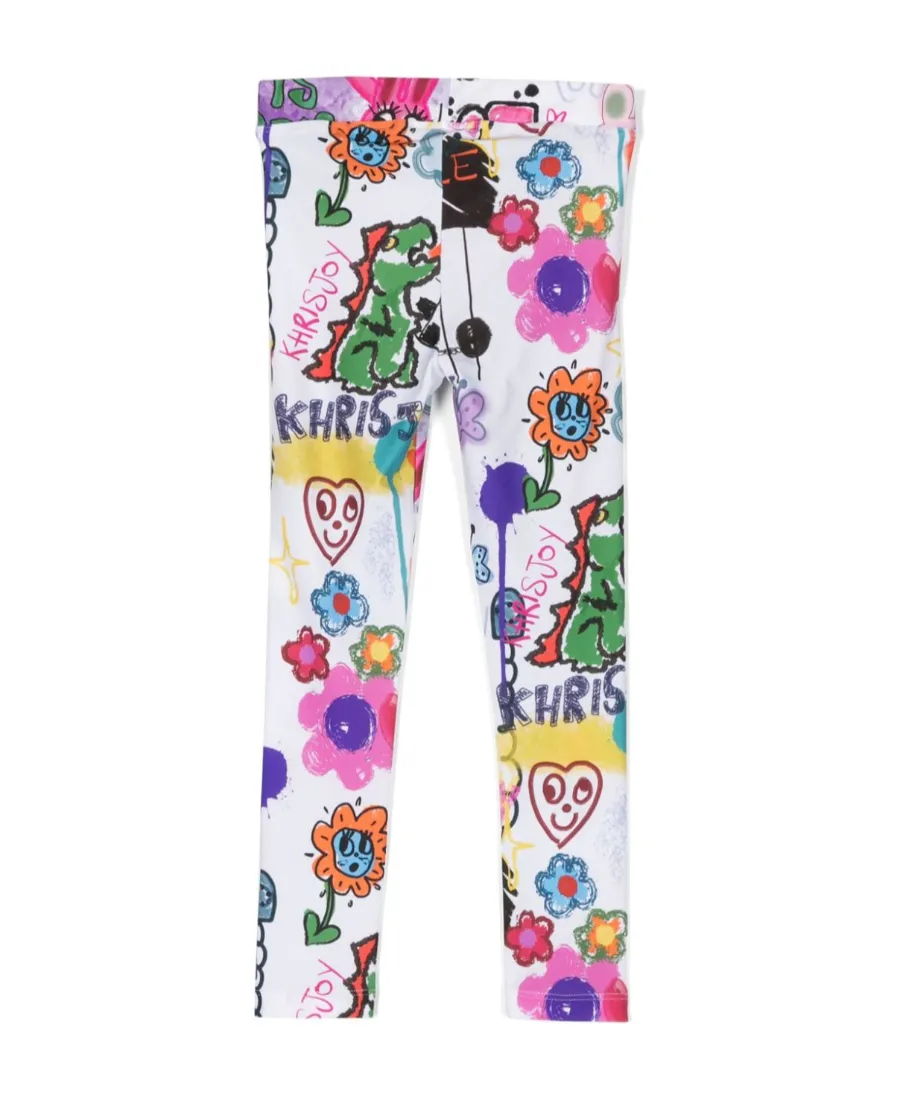 Khrisjoy Kids Graphic Printed Stretched Leggings