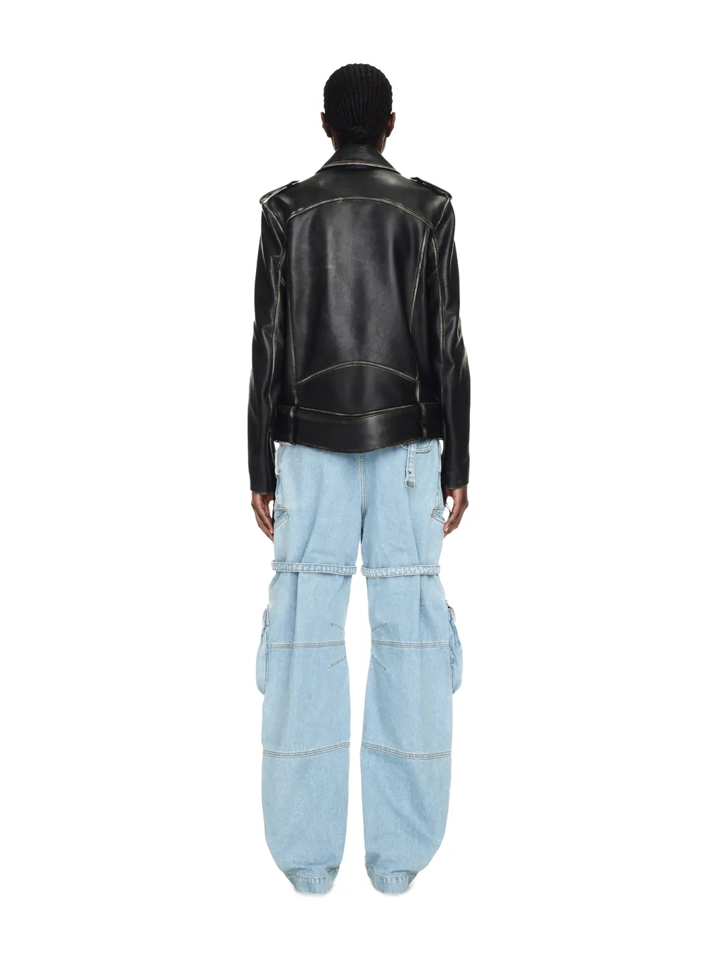Off-White Bleach Cargo Strap Detailed Jeans