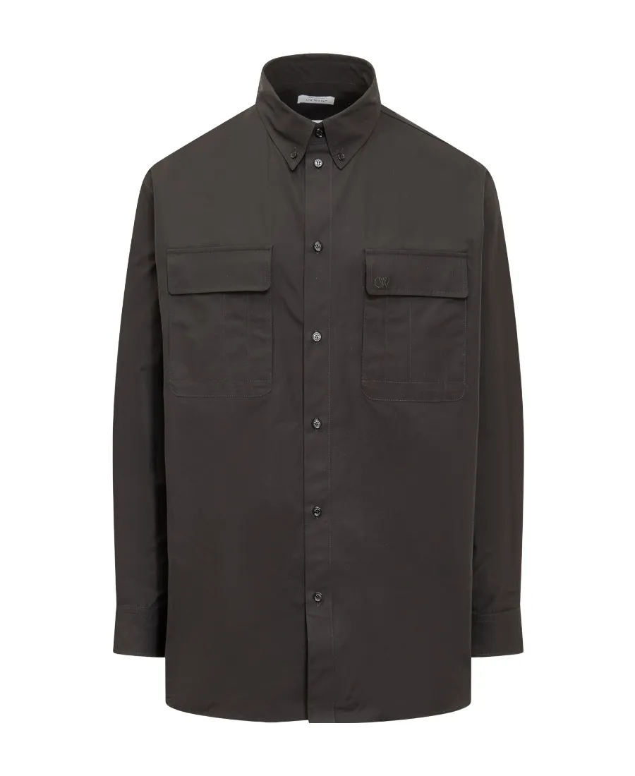 Off-White Logo Embroidered Long-Sleeved Shirt