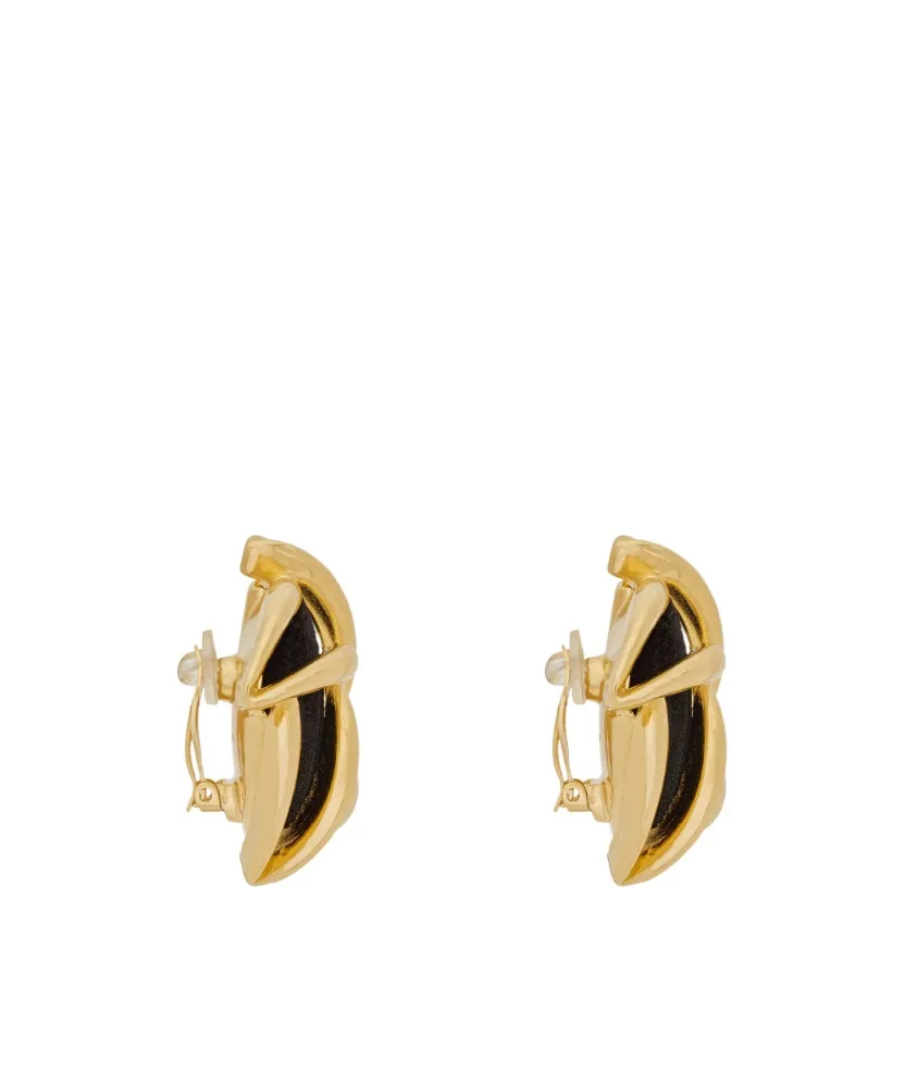 Saint Laurent Floral Motif Clip On Earrings