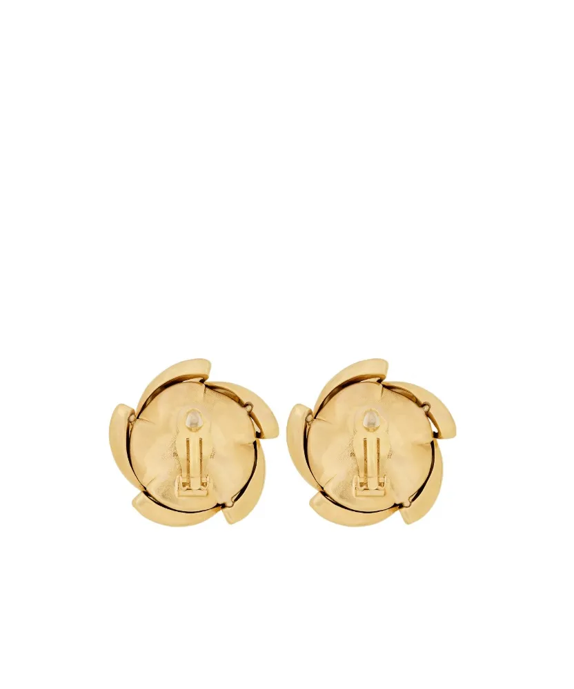 Saint Laurent Floral Motif Clip On Earrings