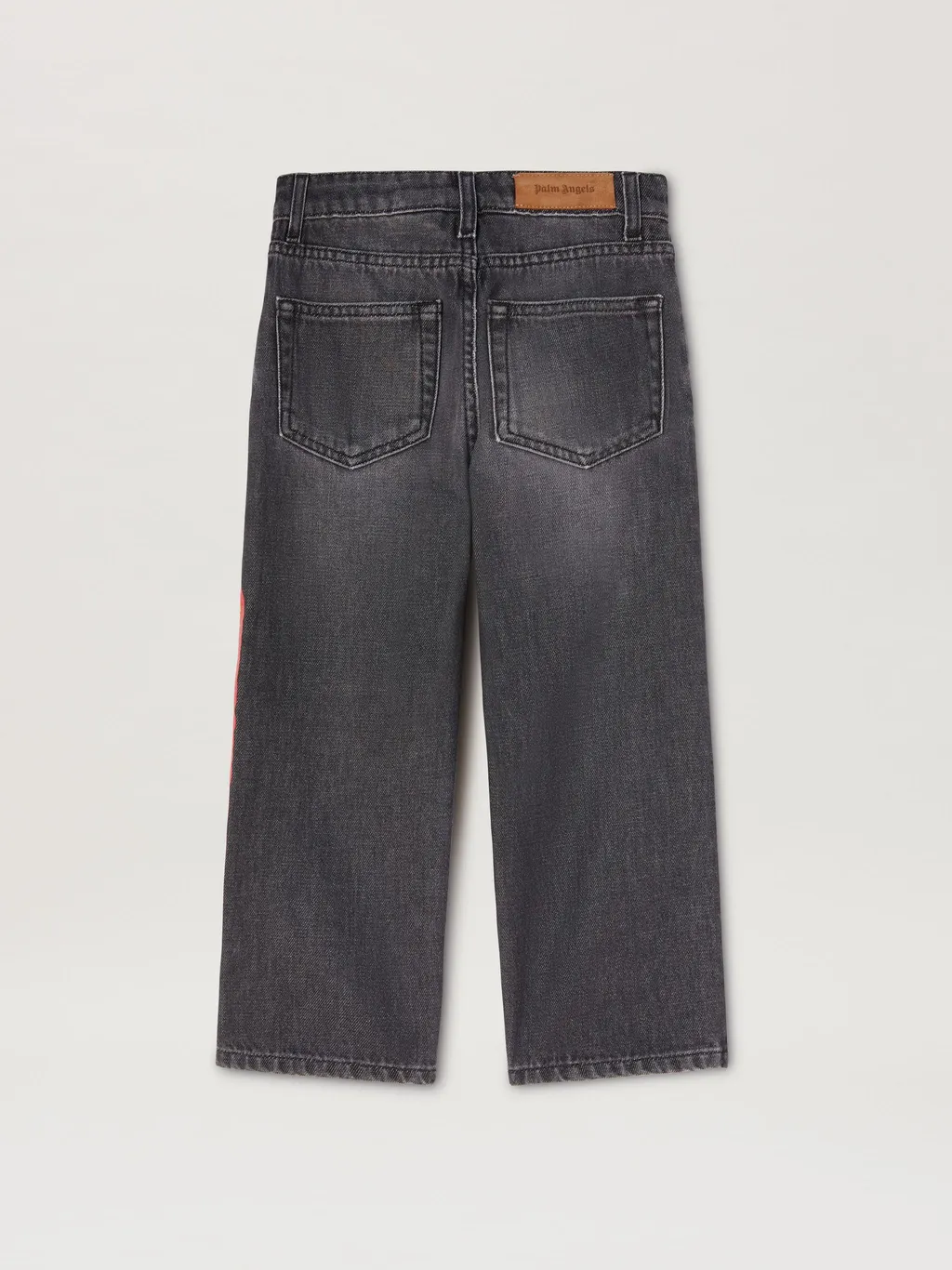 Palm Angels Kids Logo-Patch Straight Leg Jeans