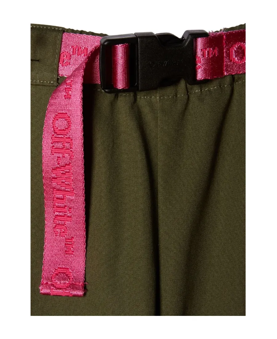 Off-White Kids Logo-Waistband Belted Cargo Trousers