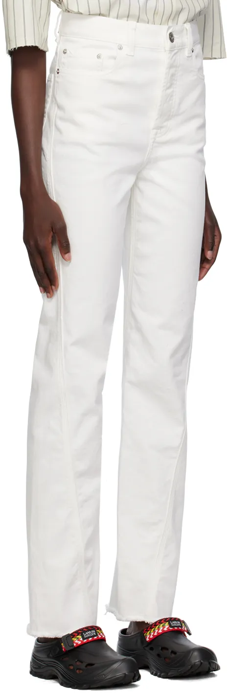 Lanvin Twisted Fringed Edge Jeans