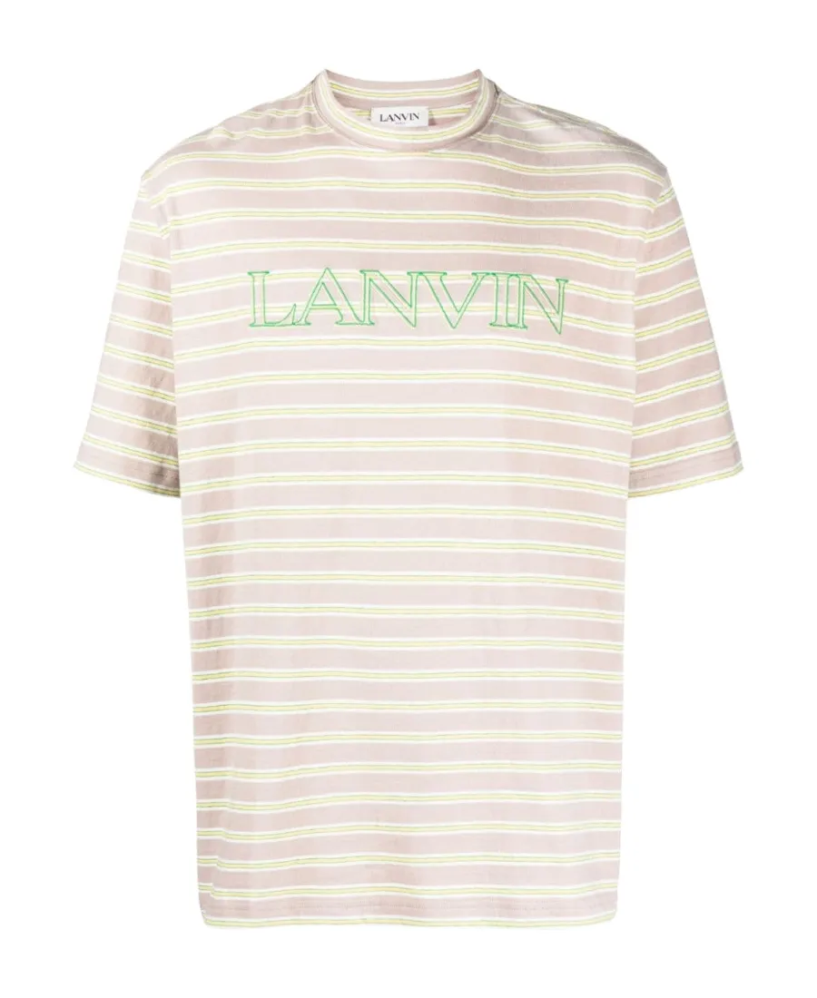 Striped Logo-Embroidered T-Shirt