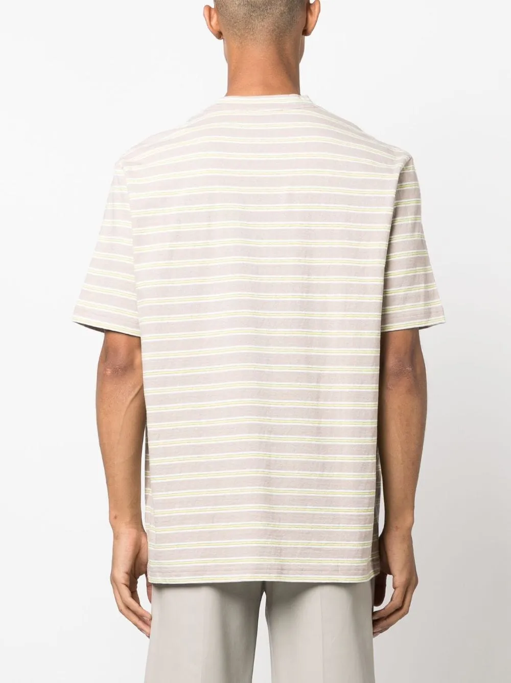 Striped Logo-Embroidered T-Shirt
