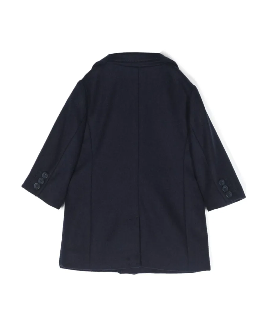 Virgin-Wool Blend Layered Coat