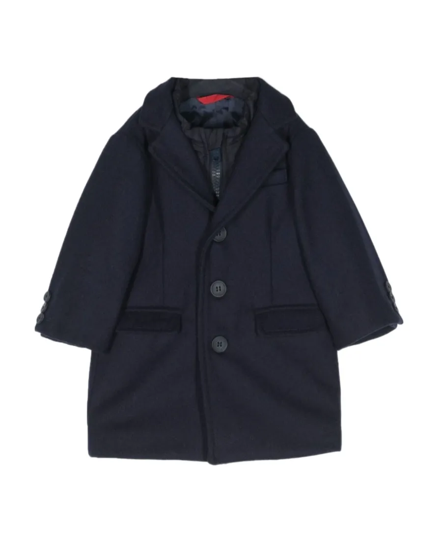 Virgin-Wool Blend Layered Coat