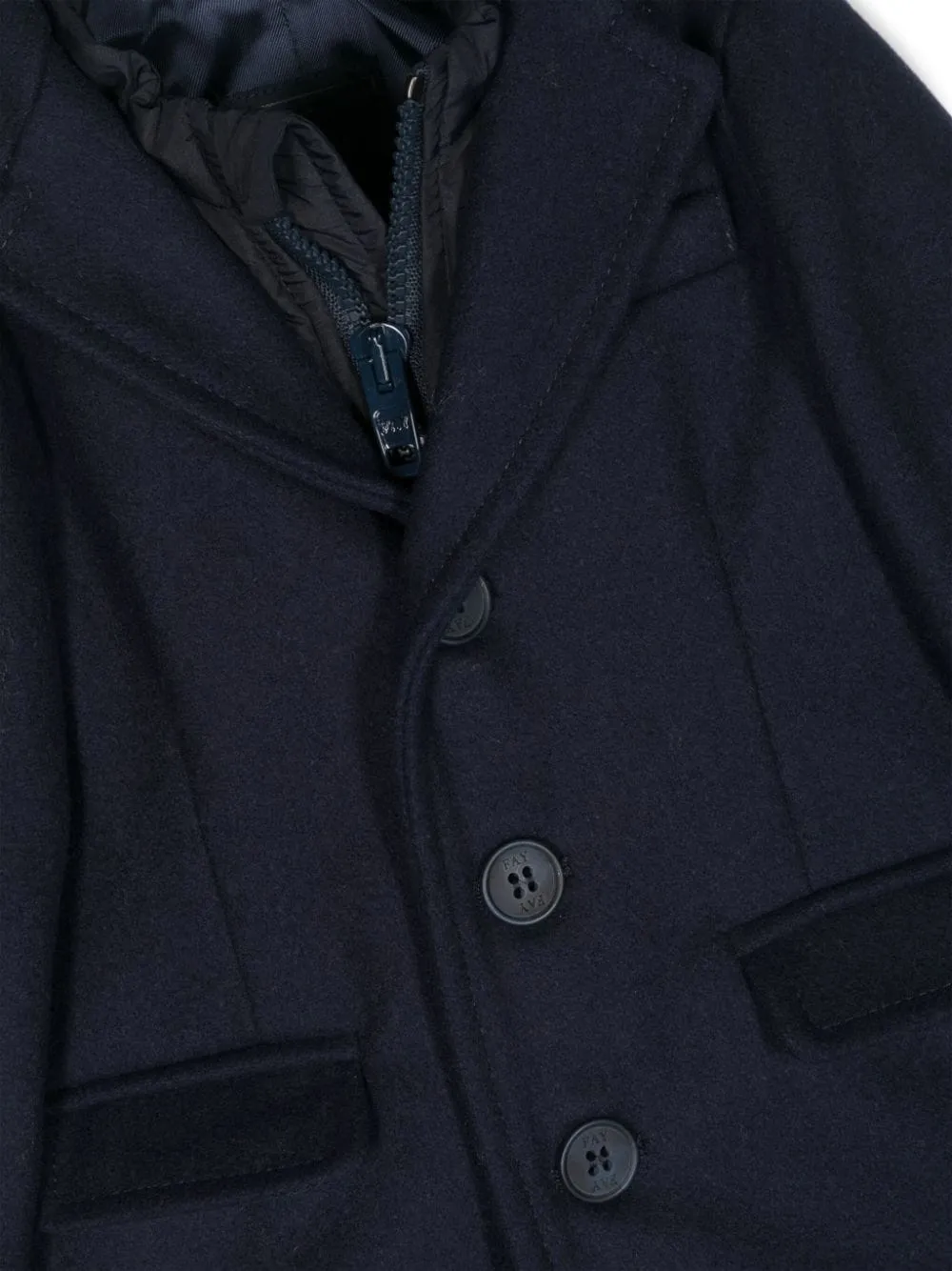 Virgin-Wool Blend Layered Coat