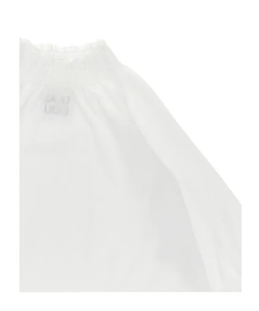 Douuod Kids Shirred-Collar Elasticated Cuffs T-Shirt